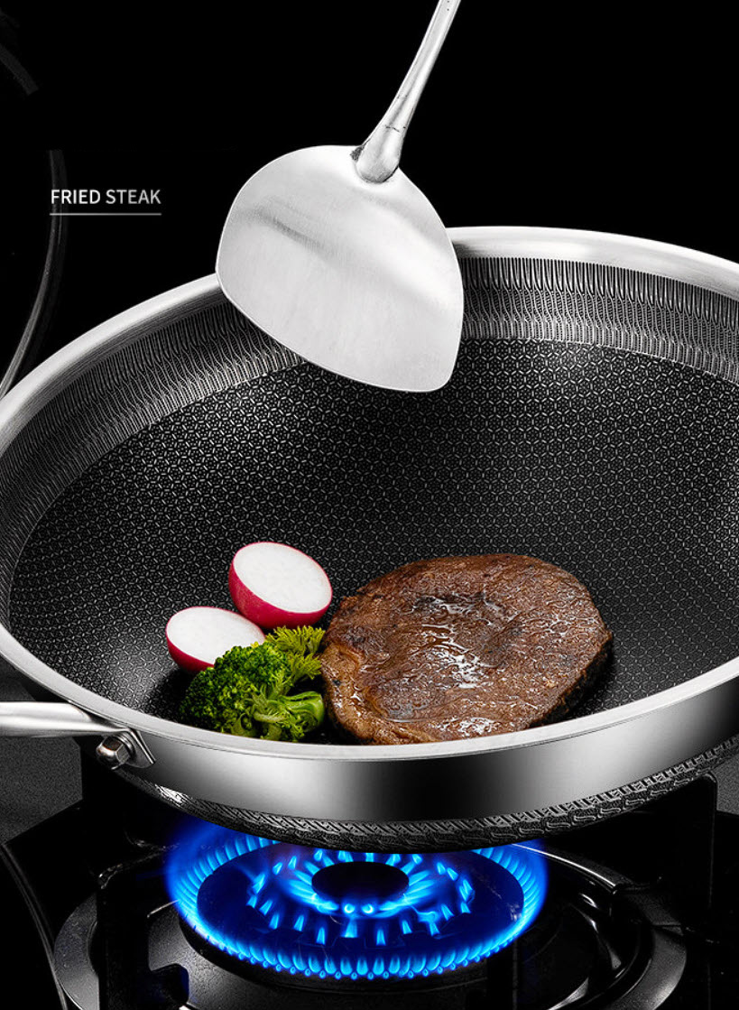 Chảo inox y tế 316 chống dính tổ ong HSS04