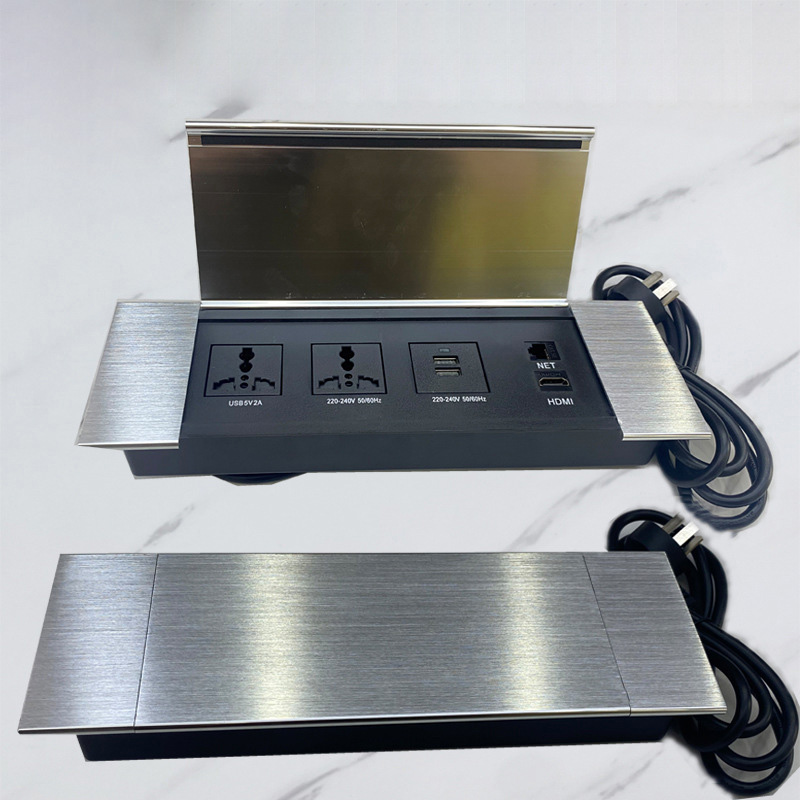 Ổ cắm âm bàn nắp bật có cổng USB HDMI sạc không dây QN006
