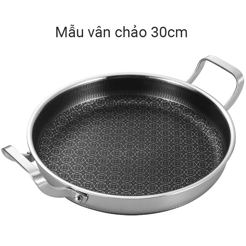 Chảo inox y tế 316 cao cấp đáy bằng vân tổ ong Kata B016A