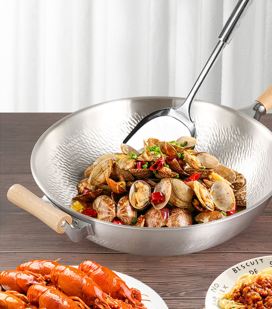 Chảo bầu inox 304 dập vân nổi hỗ trợ chống dính Kata B017