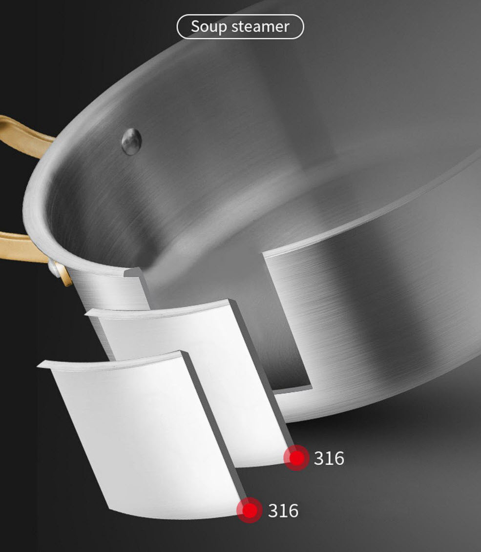 Nồi hấp inox y tế 316 cao cấp size 28-32cm JBZG32