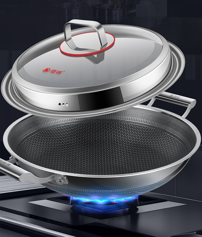 Chảo bầu inox y tế 316 cao cấp vân tổ ong chống dính JBZG316
