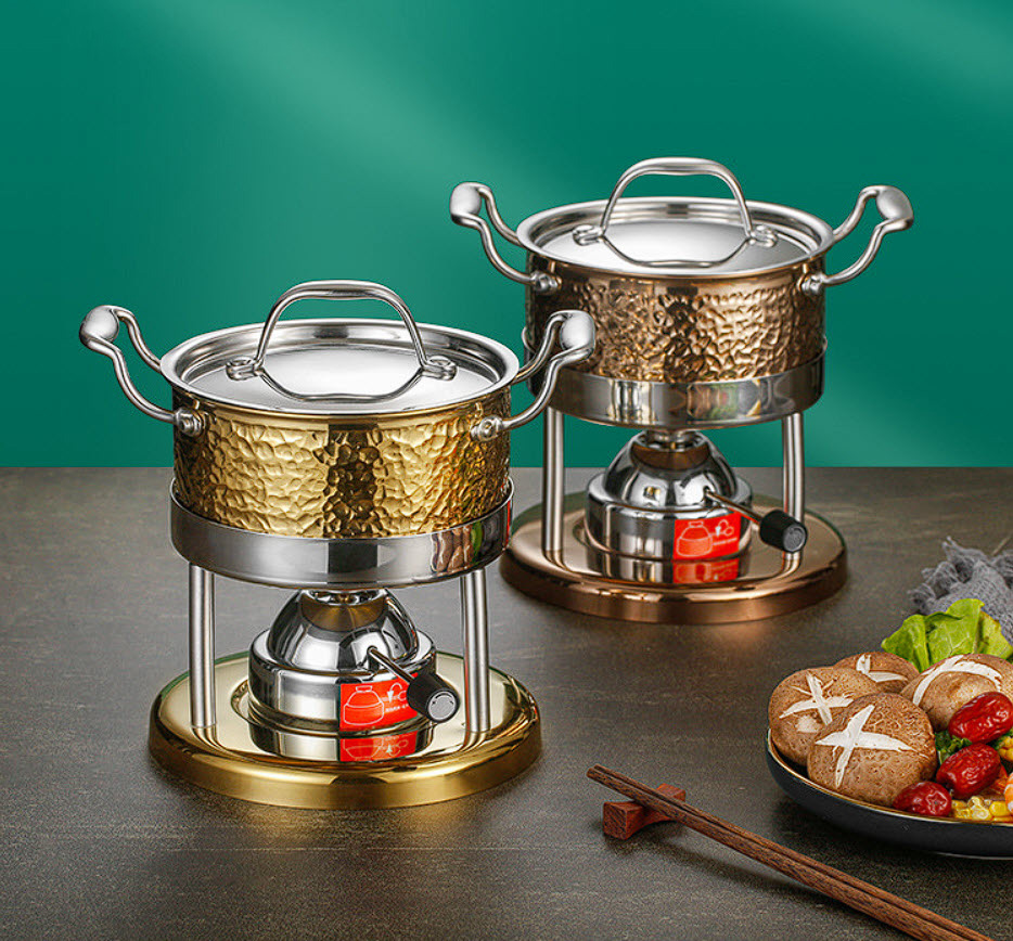 Nồi lẩu 1 người cao cấp 16cm inox 304 dùng gas CZG011