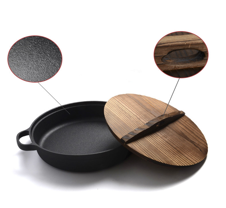Nồi lẩu gang đúc thô không chống dính size 27-33cm A0930