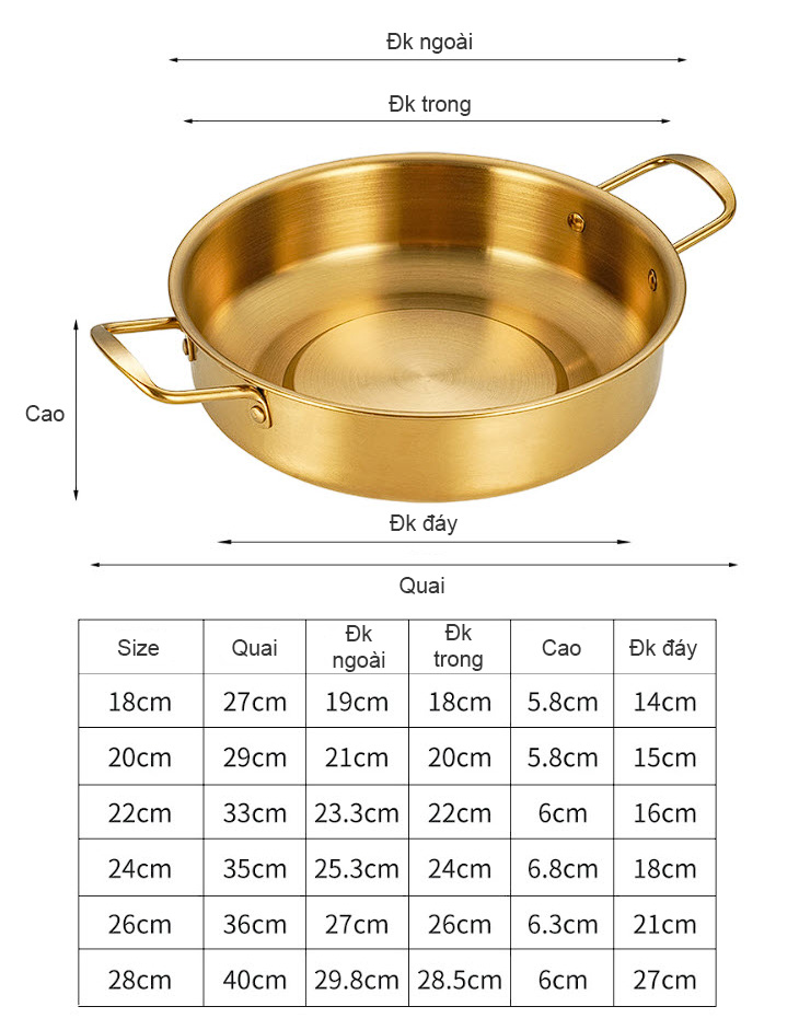 Nồi lẩu nhúng nấu mì cay nấu hải sản inox 201 XS012