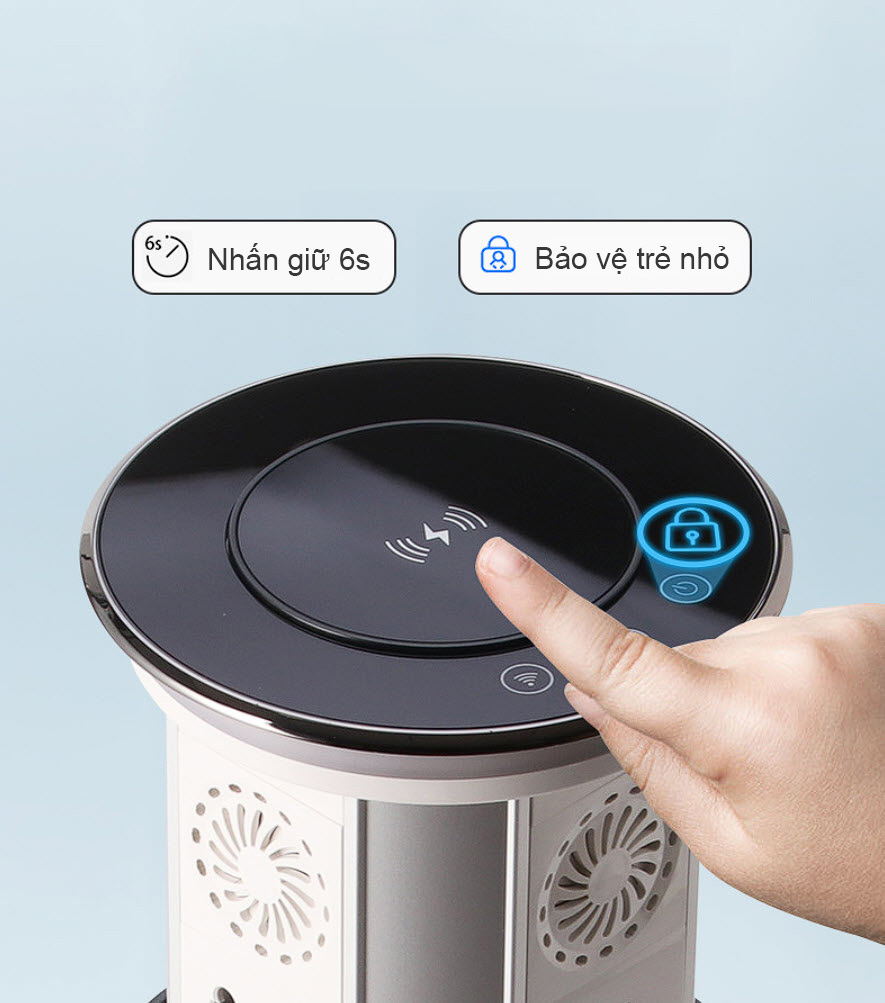 Ổ cắm âm bàn trượt tự động có sạc không dây cao cấp SNZE01