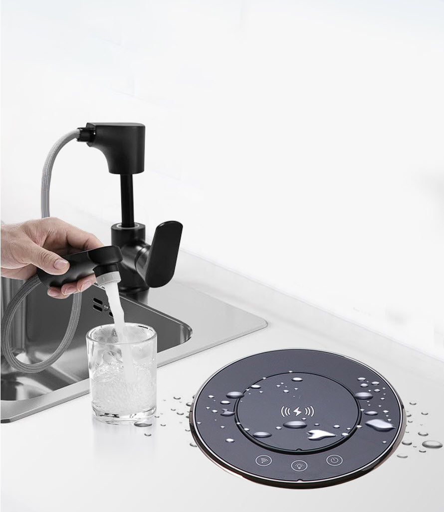 Ổ cắm âm bàn trượt tự động có sạc không dây cao cấp SNZE01