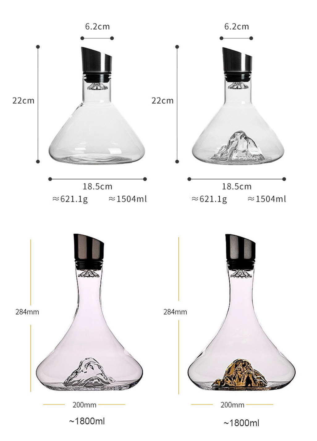 Bình thở rượu vang Iceberg bình chiết vang 1800ml GON011