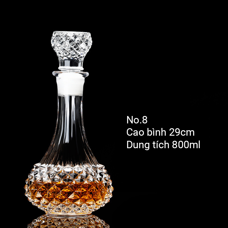 Bình đựng rượu whisky rượu tây pha lê 700-800ml BB879A