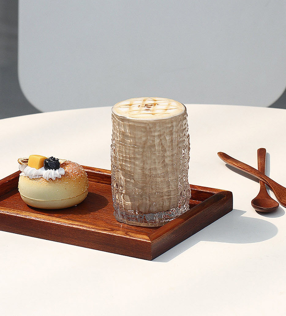 Ly cafe ly trà sữa Vỏ cây Japanese style thủy tinh handmade HW22
