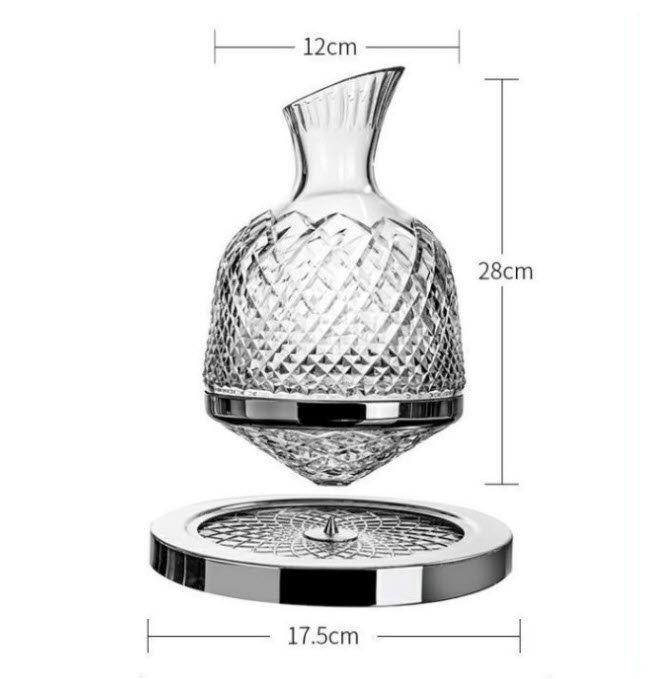 Bình thở vang đế xoay bình chiết vang decanter rót vang XZ0012
