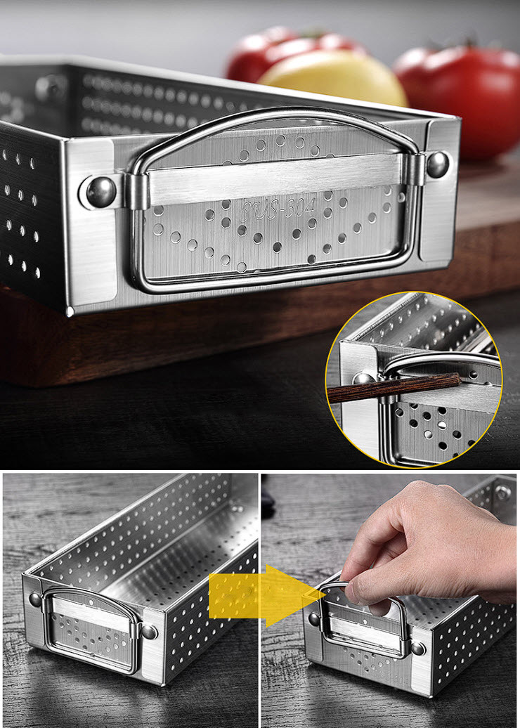 Khay đựng đũa muỗng nĩa dụng cụ nhà bếp inox 304 F149