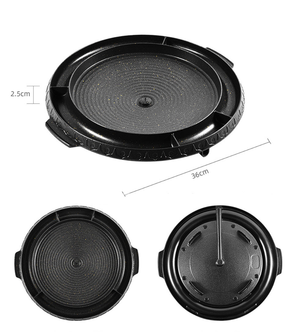 Chảo nướng sốt phô mai 5 ngăn 36.5cm phủ đá Maifan KS360