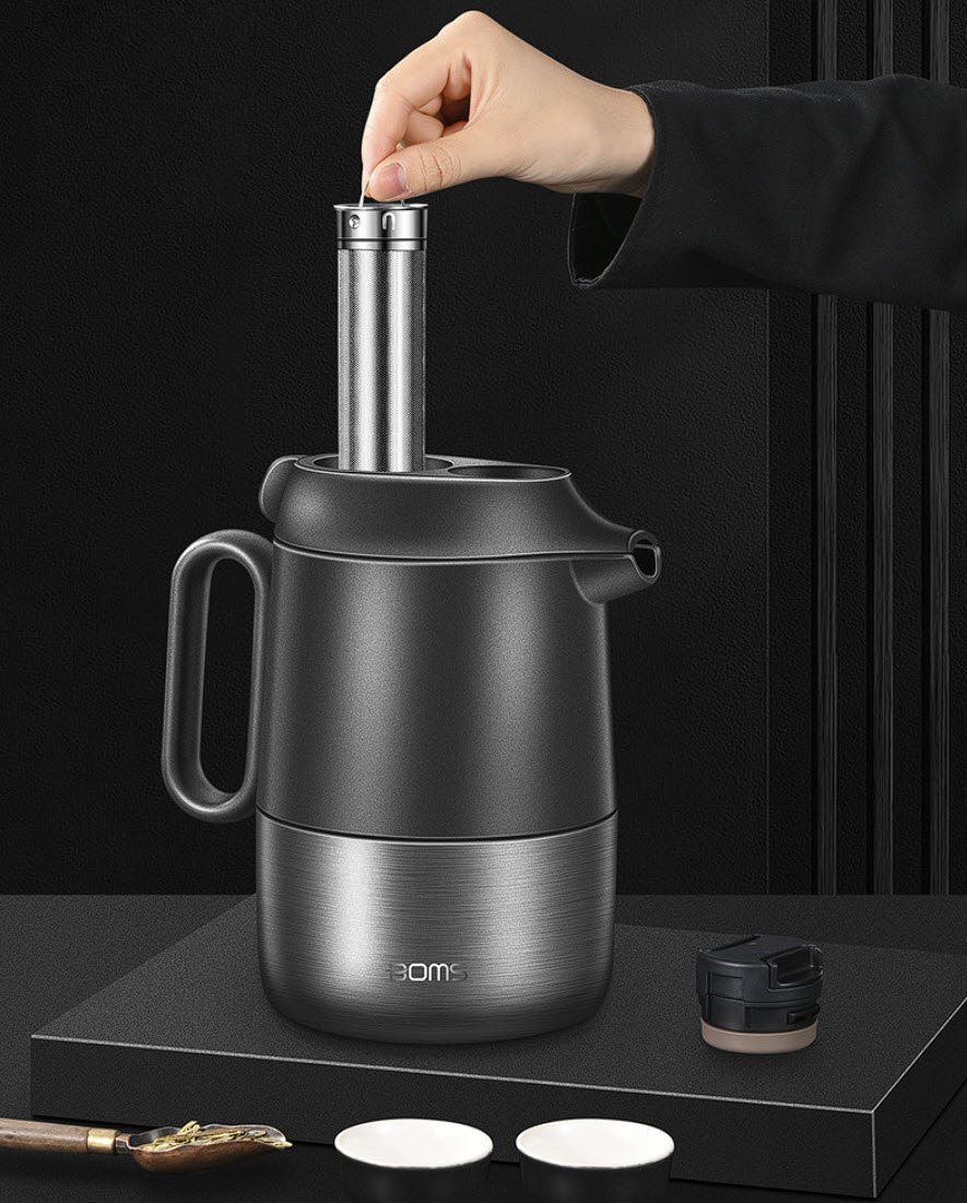 Bình pha trà giữ nhiệt inox y tế 316 dung tích 1L6 BOM15