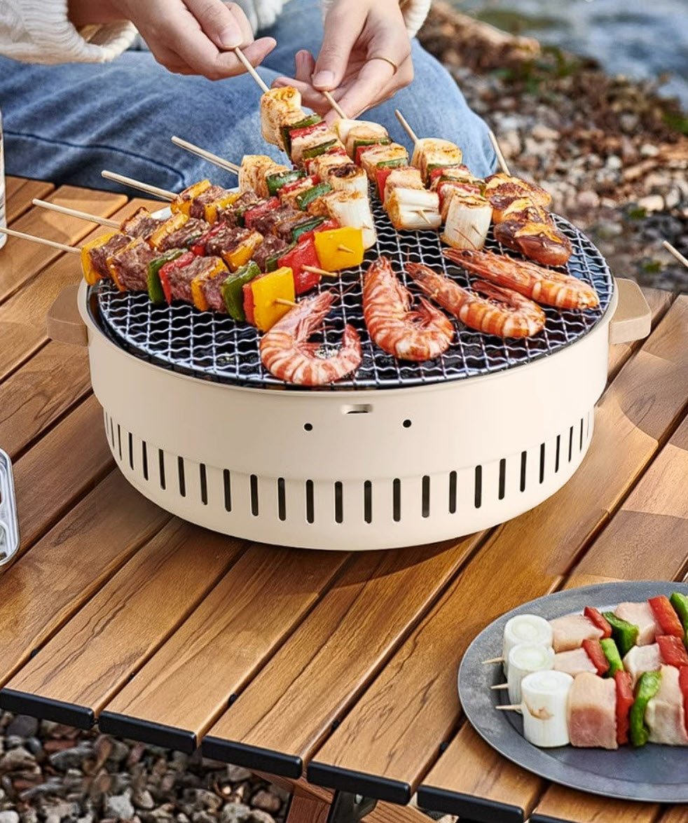 Bếp nướng than hoa để bàn 30cm cho nhà hàng và mang du lịch TY011