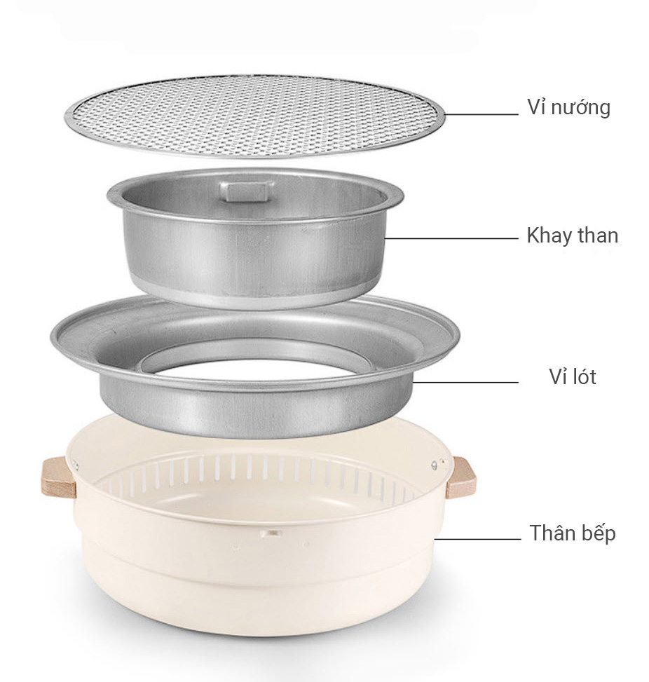 Bếp nướng than hoa để bàn 30cm cho nhà hàng và mang du lịch TY011