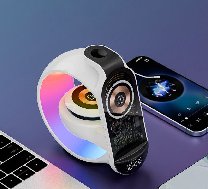 Đế sạc không dây điện thoại đồng hồ tai nghe kèm loa bluetooth GK-A1