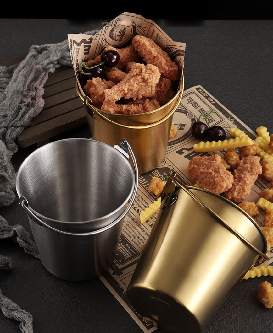 Xô đựng khoai tây chiên, gà rán KFC, nước sốt, thức ăn nhanh inox 304 BLT01