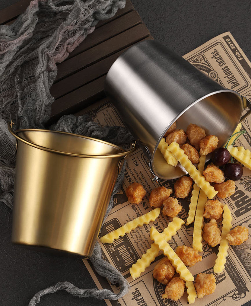 Xô đựng khoai tây chiên, gà rán KFC, nước sốt, thức ăn nhanh inox 304 BLT01