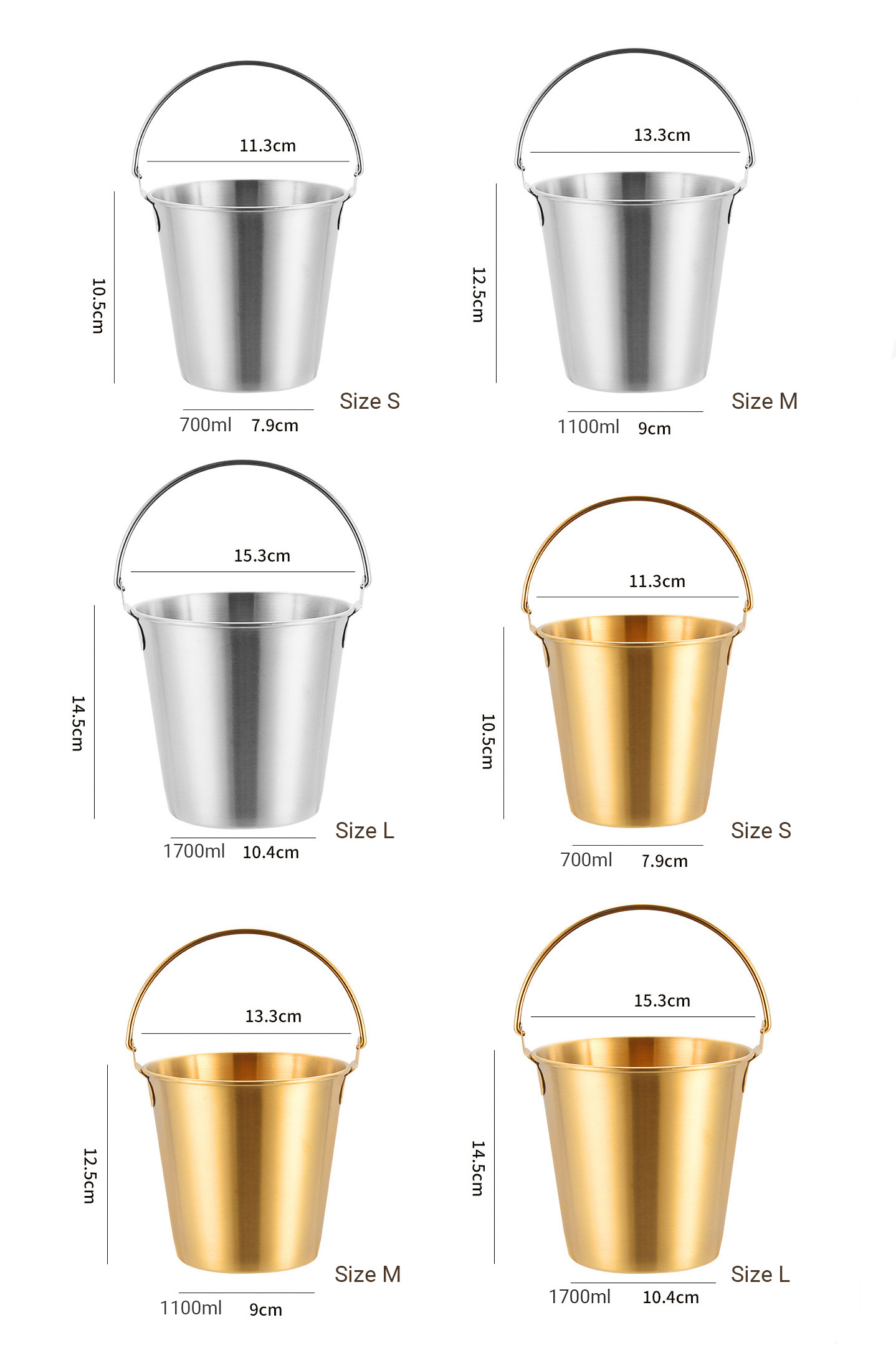 Xô đựng khoai tây chiên, gà rán KFC, nước sốt, thức ăn nhanh inox 304 BLT01