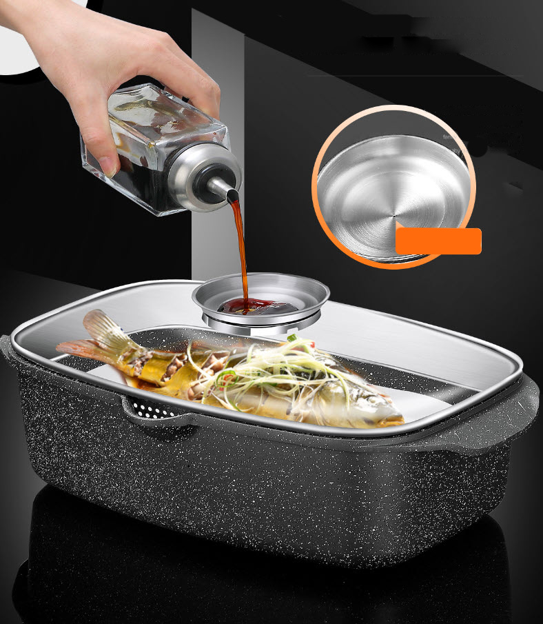 Nồi hấp cá luộc gà phủ đá y tế hấp hải sản rau củ dimsum JAI11