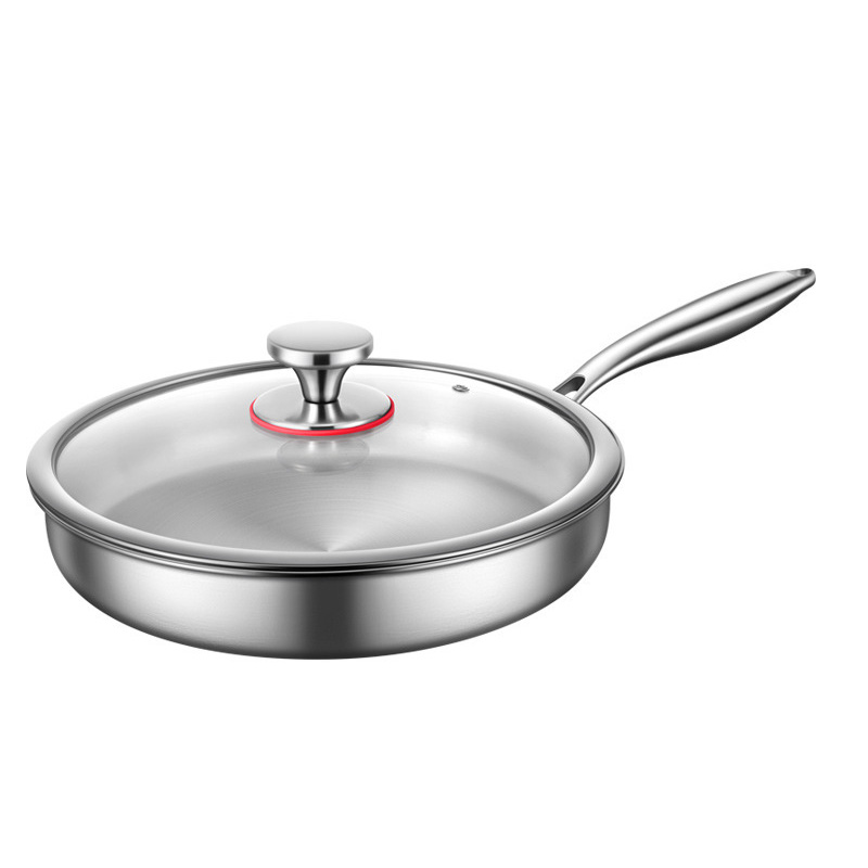 Chảo inox y tế 316 đáy bằng chiên xào thịt cá KQ014
