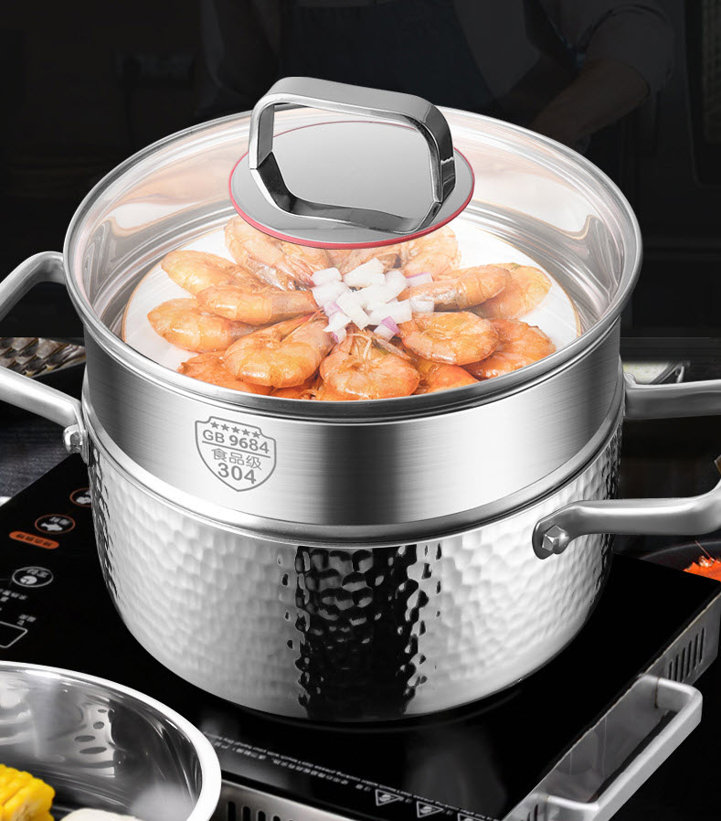 Nồi inox y tế 316 cao cấp kèm vỉ hấp size 20-30cm KQTGA1