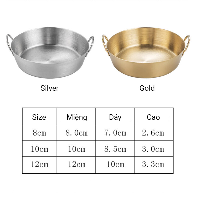 Chén inox đựng gia vị kim chi topping ăn đồ nướng CCD020