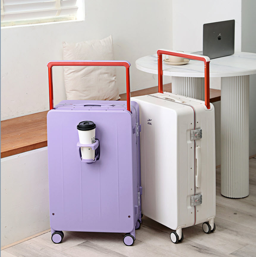 Vali kéo du lịch khóa đôi TSA viền khóa hợp kim nhôm size 20-26inch PH3008
