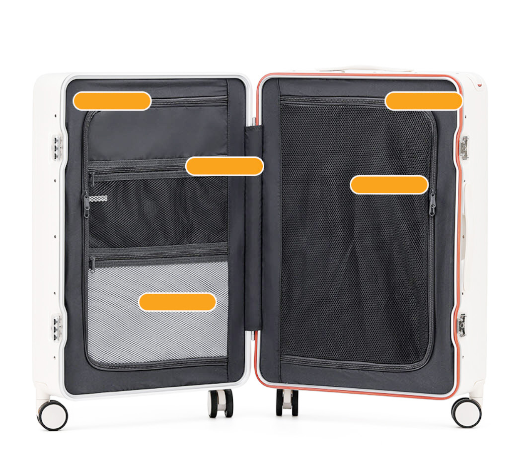 Vali kéo du lịch khóa đôi TSA viền khóa hợp kim nhôm size 20-26inch PH3008