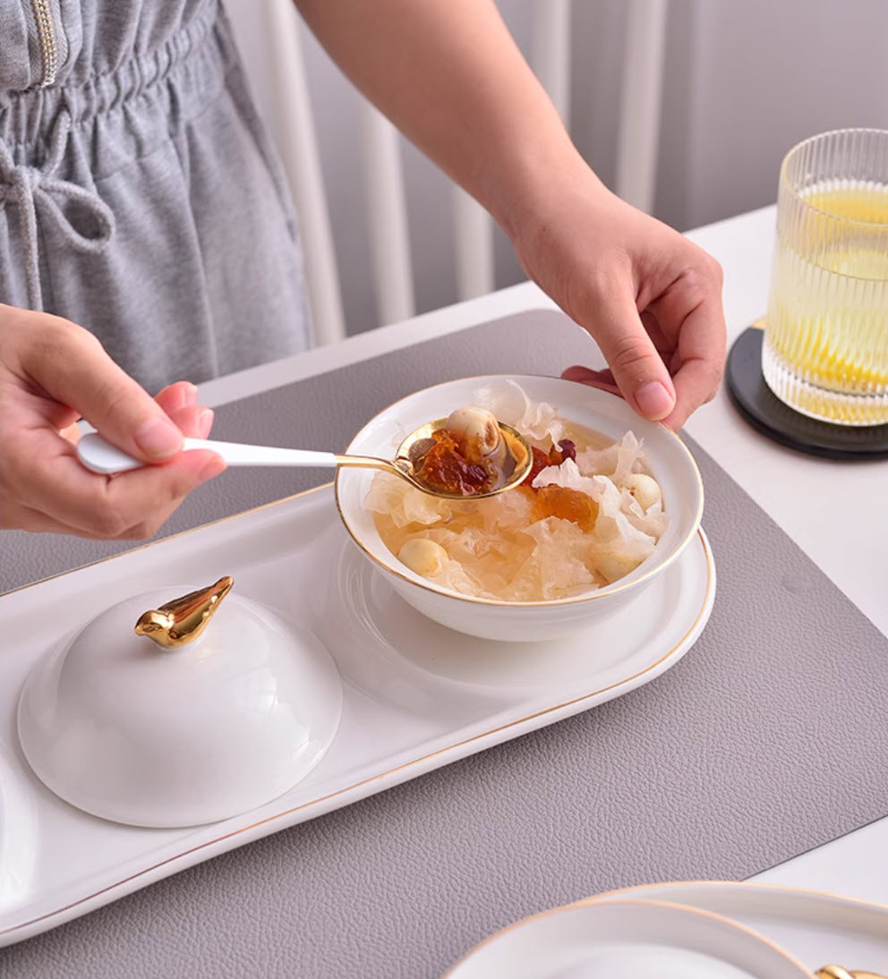 Bộ thố chưng Yến súp Bào Ngư Hải Sâm Vi Cá đựng Chè tráng miệng 180ml SN105