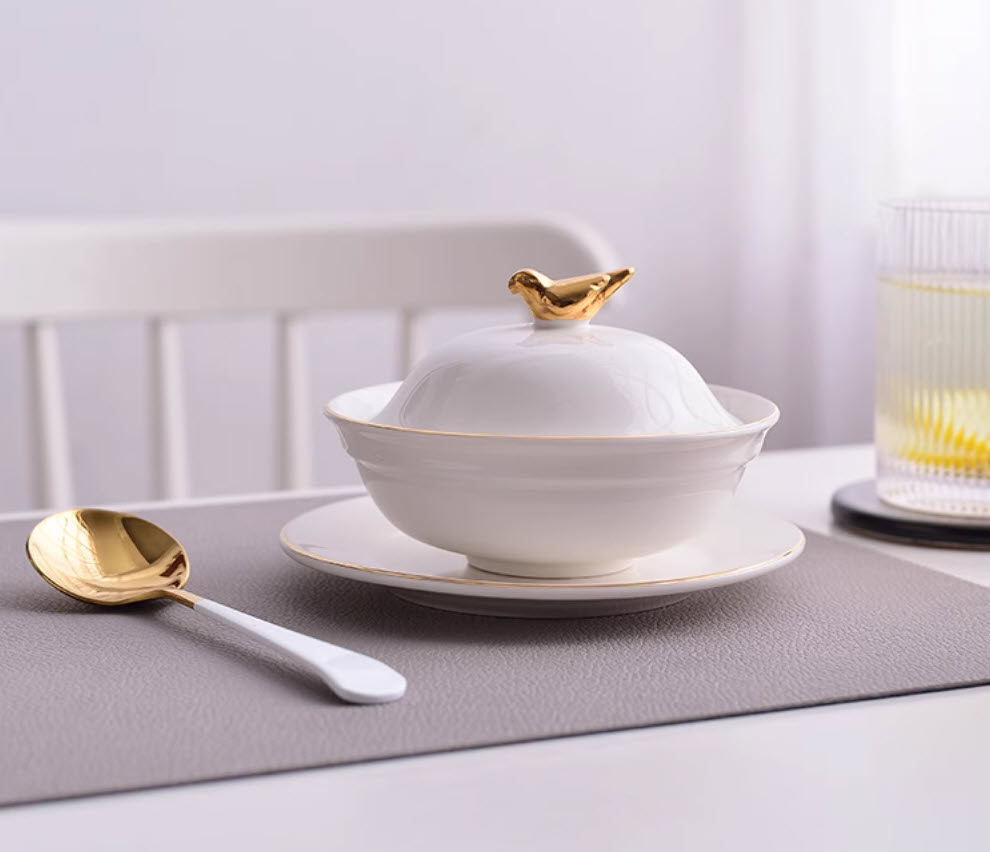 Bộ thố chưng Yến súp Bào Ngư Hải Sâm Vi Cá đựng Chè tráng miệng 180ml SN105