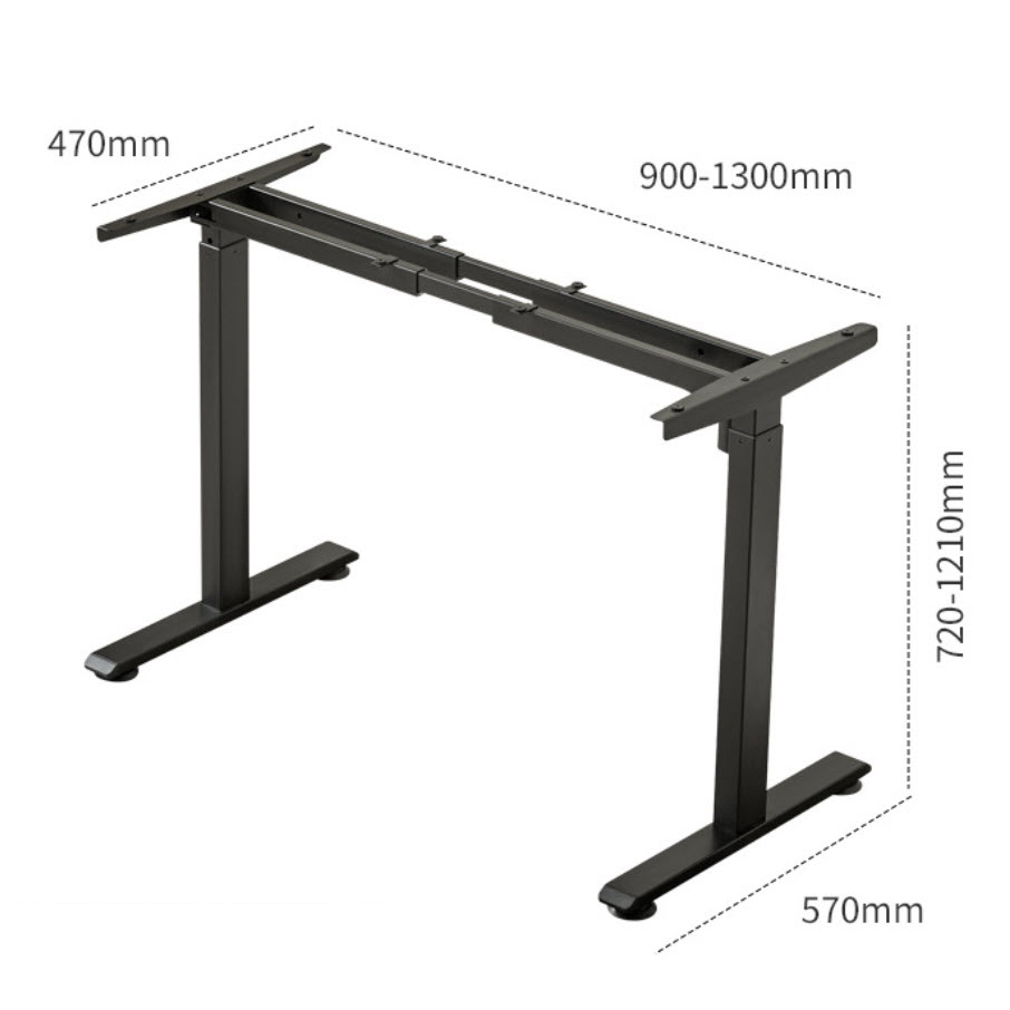 Chân bàn nâng hạ thông minh bằng điện 1 động cơ cho mặt bàn 100~140cm chịu tải 80kg Boster B11