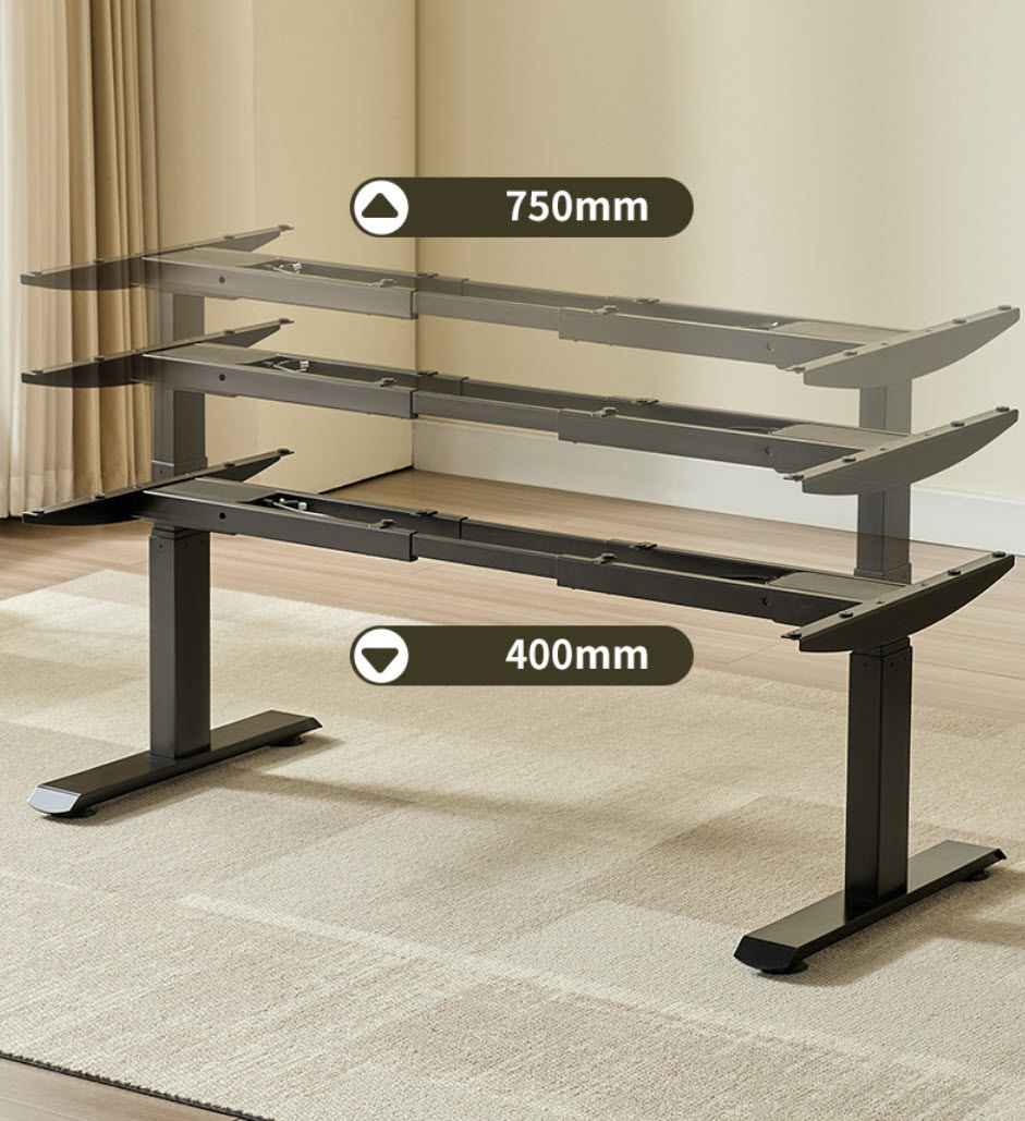Chân bàn nâng hạ thông minh 2 động cơ cho mặt bàn 120~200cm chịu tải 120kg Boster B07
