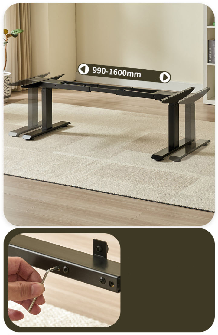 Chân bàn nâng hạ thông minh 2 động cơ cho mặt bàn 120~200cm chịu tải 120kg Boster B07