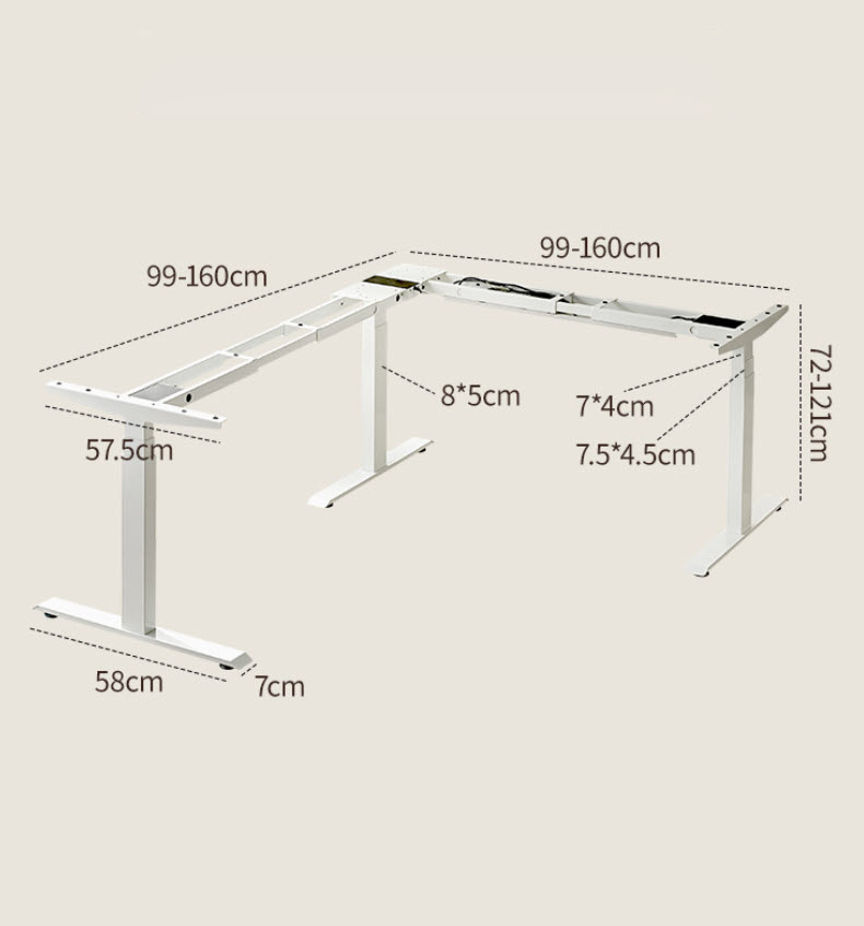 Chân bàn nâng hạ thông minh chữ L có thể tùy chỉnh góc 3 động cơ chịu tải 100kg Boster B16