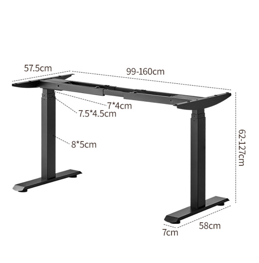 Chân bàn nâng hạ thông minh 2 động cơ cho mặt bàn 120~220cm chịu tải 120kg Boster B03