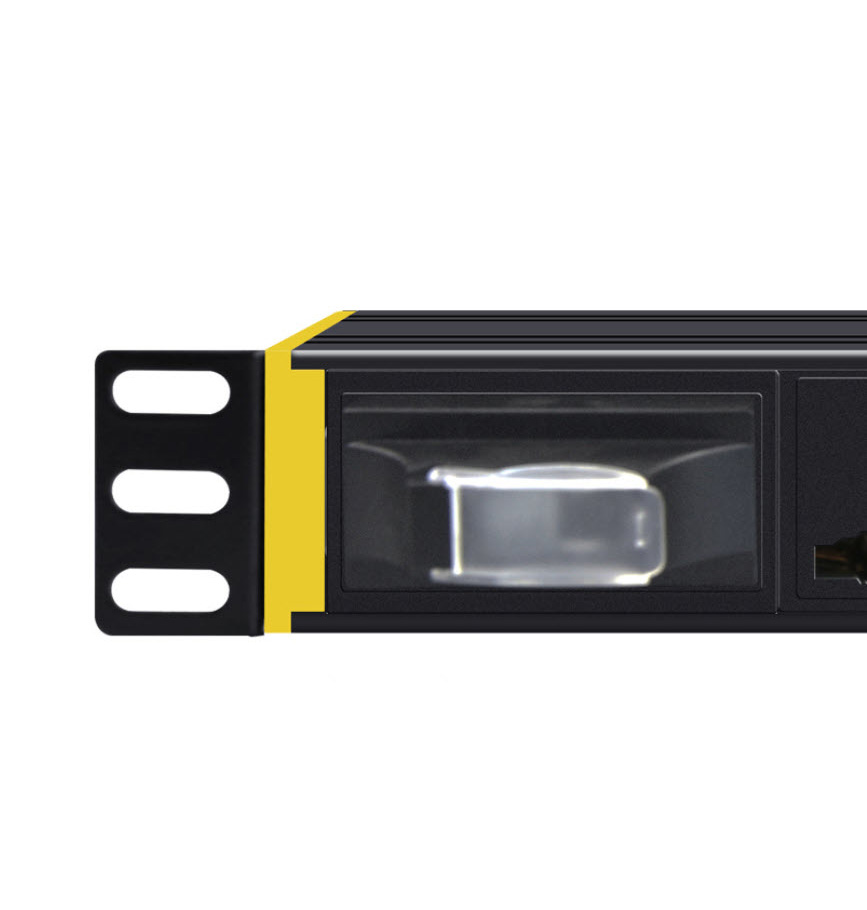 Thanh nguồn PDU tủ rack 2-7 cổng chuẩn quốc tế có CB quản lý nguồn vỏ nhôm 1U CYX12