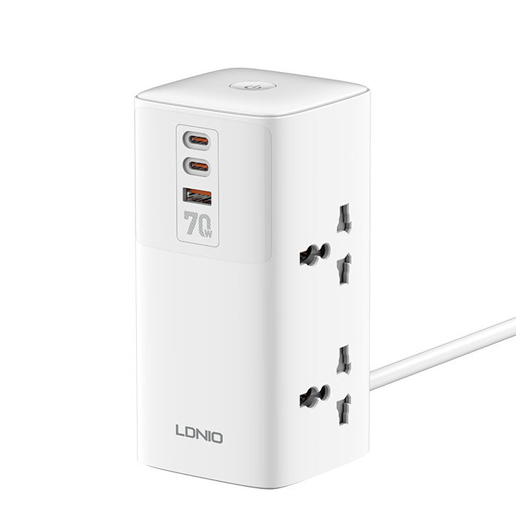Ổ cắm tháp để bàn 4 cổng kèm sạc nhanh QC 70W LDINO SC4383