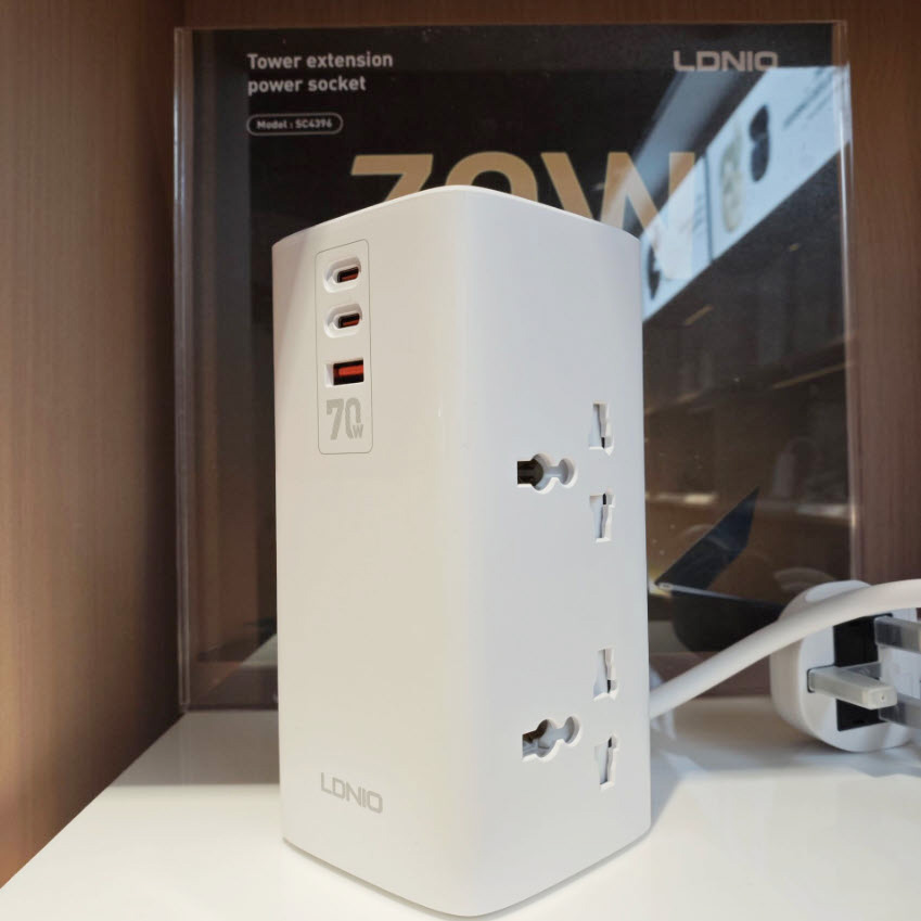 Ổ cắm tháp để bàn 4 cổng kèm sạc nhanh QC 70W LDINO SC4383