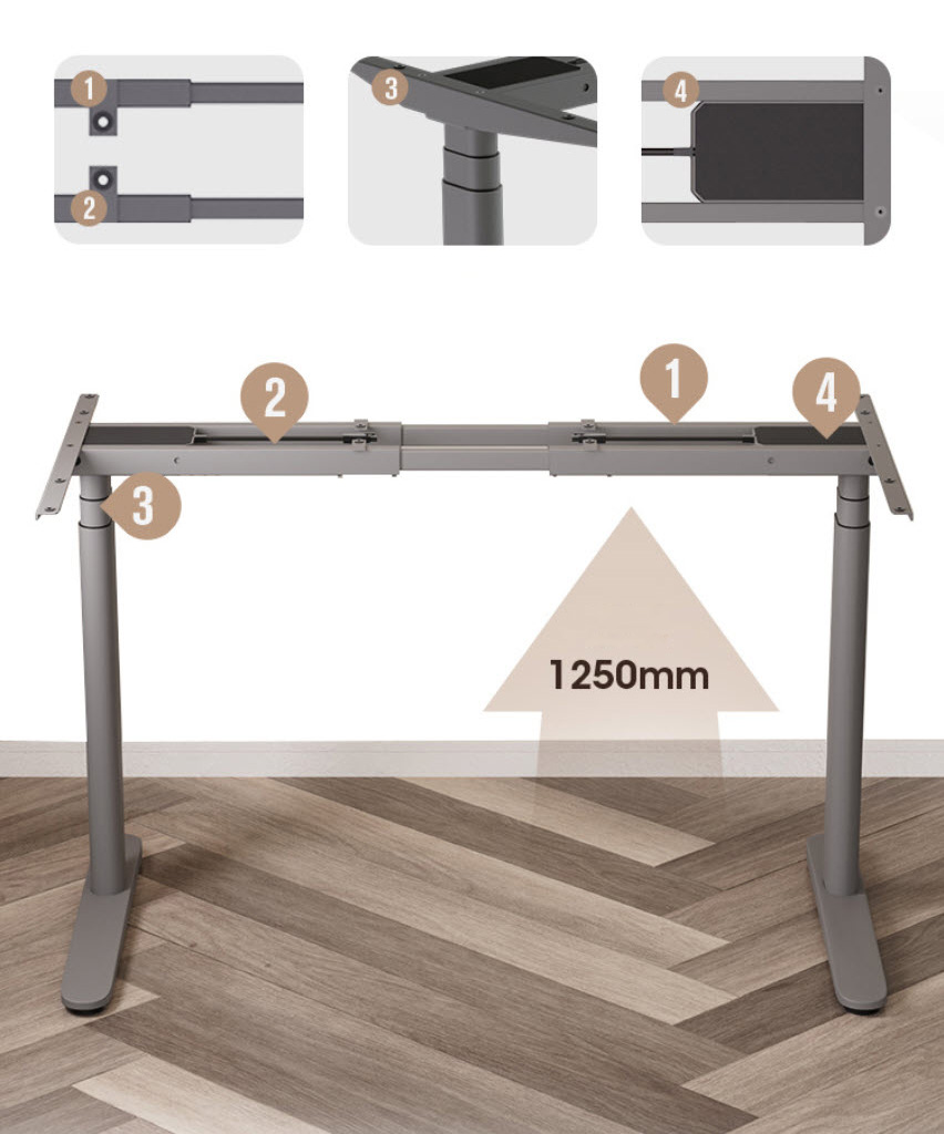 Chân bàn nâng hạ thông minh 2 động cơ cho mặt bàn 120~200cm chịu tải 120kg Benein E22Y-03