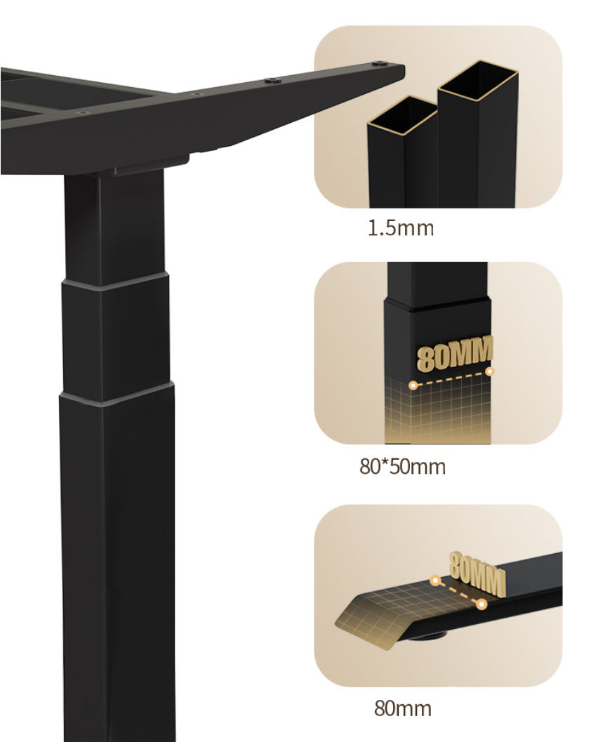 Chân bàn nâng hạ thông minh 2 động cơ cho mặt bàn 120~200cm chịu tải 120kg Benein R22Y-03