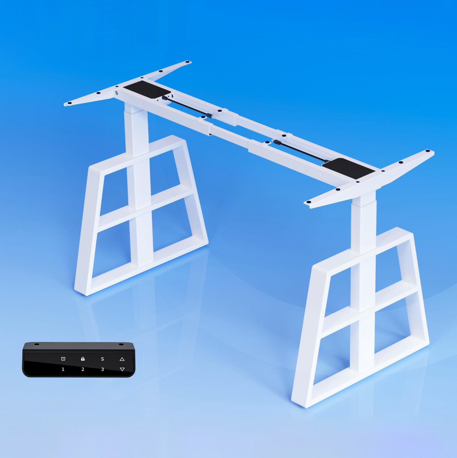 Chân bàn nâng hạ thông minh 2 động cơ cho mặt bàn 120~200cm Benein R22A-02 mẫu chân vuông