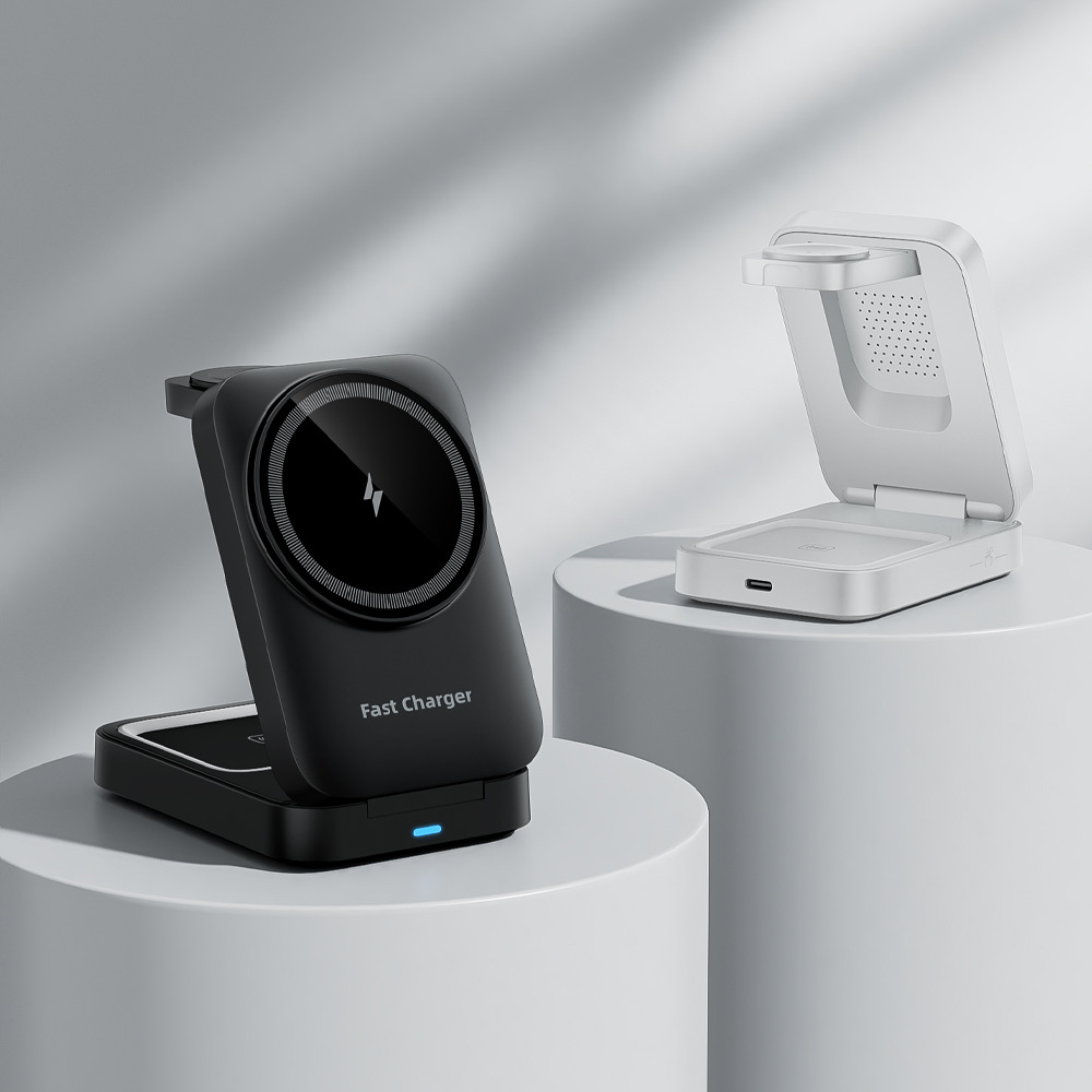 Đế sạc nhanh không dây từ tính 4in1 HT553 chuẩn QC3.0 23W có đèn LED