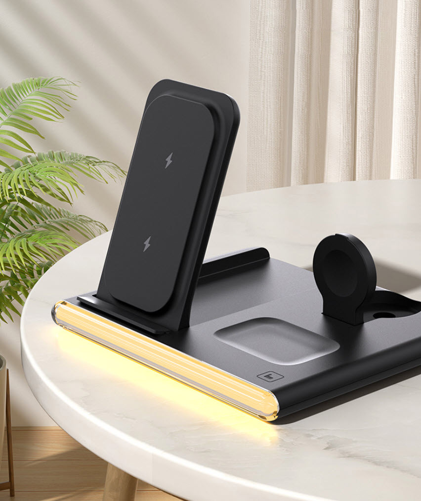 Đế sạc nhanh không dây 3in1 HT-C27 23W có đèn LED