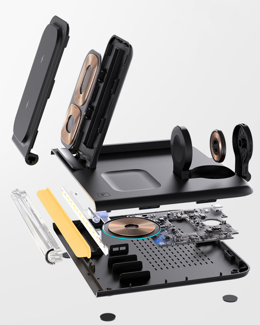 Đế sạc nhanh không dây 3in1 HT-C27 23W có đèn LED