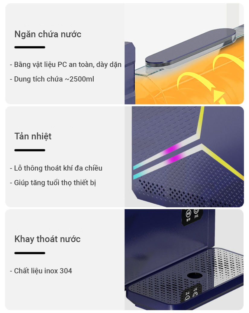 Máy làm kem tuyết làm lạnh nước trái cây SHW802 dung tích 2.5L công suất 150W