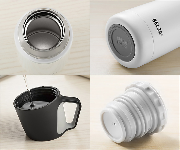 Bình giữ nhiệt Relea JV0502028, chất liệu inox 304, dung tích 350ml - 500ml.