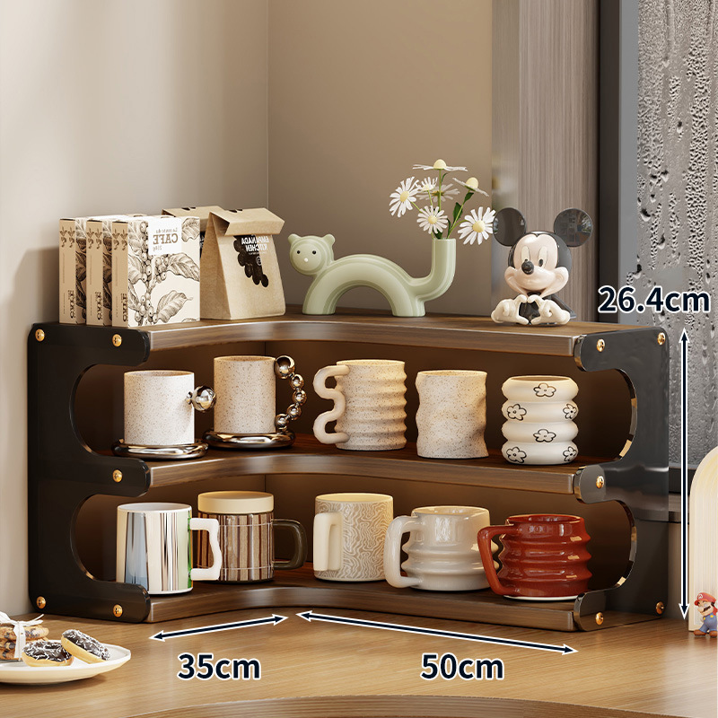 Kệ để mỹ phẩm trang sức kệ ly để bàn THC11 chất liệu acrylic và gỗ