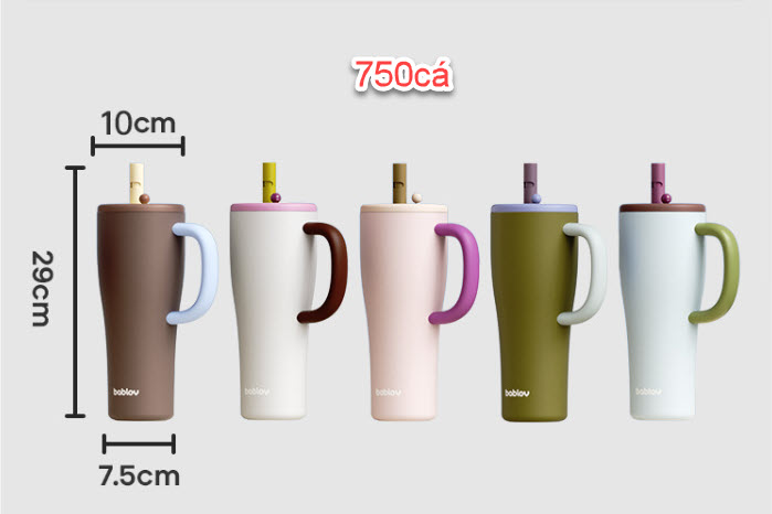 Ly giữ nhiệt có nắp đậy ống hút chống tràn inox 316 BaBlov BBL31604